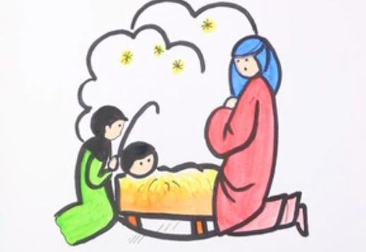 Nupiešk Jėzaus gimimo sceną!